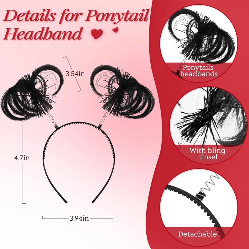 Lainlight Store Tutu for Girls, 3 Layered Tulle Tutu Skirts Set with Heart Glasses,Ponytail Headband Cosplay Party Supplies - Image 3